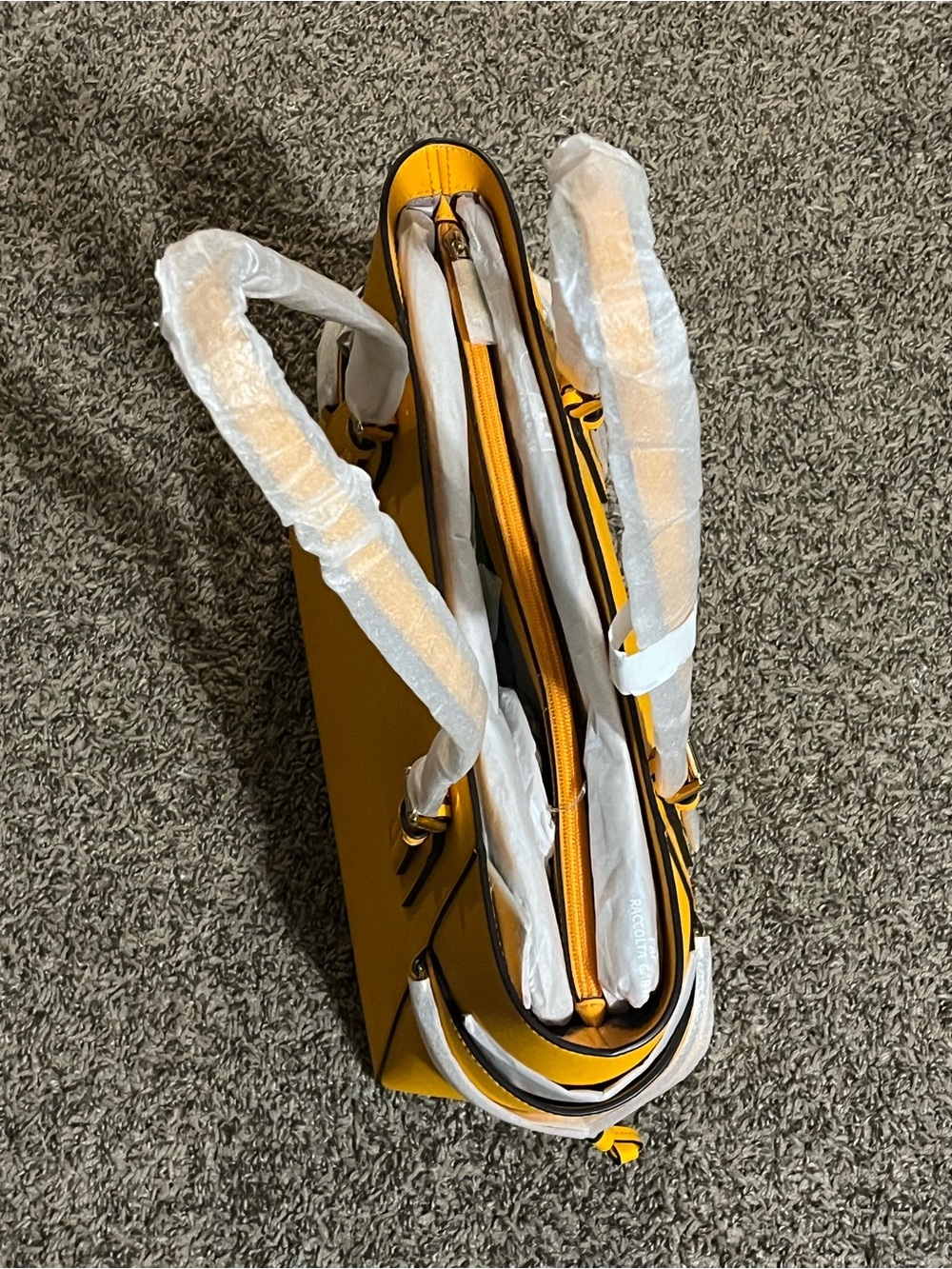 Michael Kors Yellow Leather Tote with Dual Top Handles - Picture 3 of 6